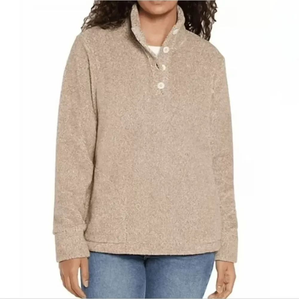 Eddie Bauer Women's Pumice Fleece Quarter Button-up Placket Pullover